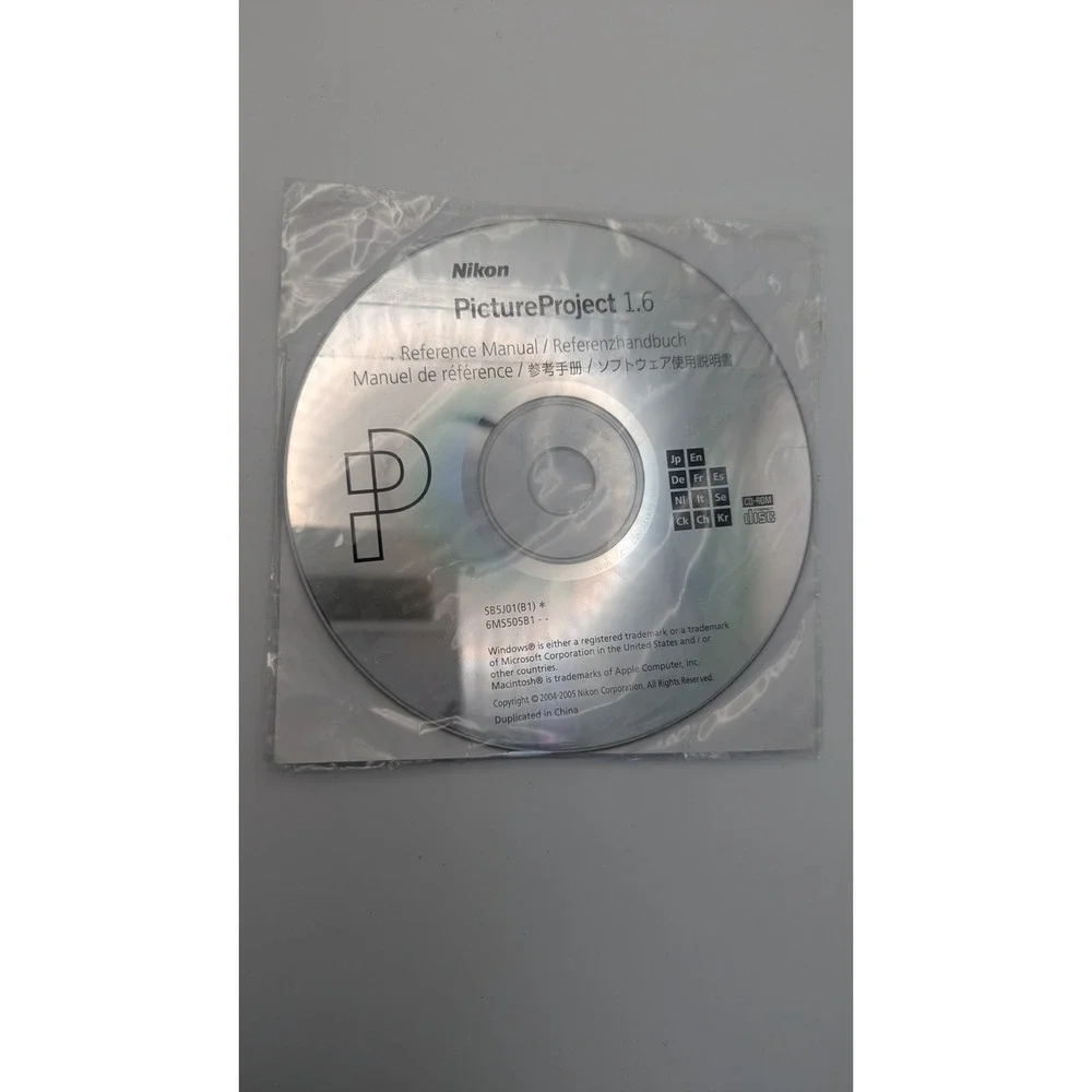 Nikon PictureProject 1.6 Software Reference Manual CD-ROM Windows Mac PP2F-G0